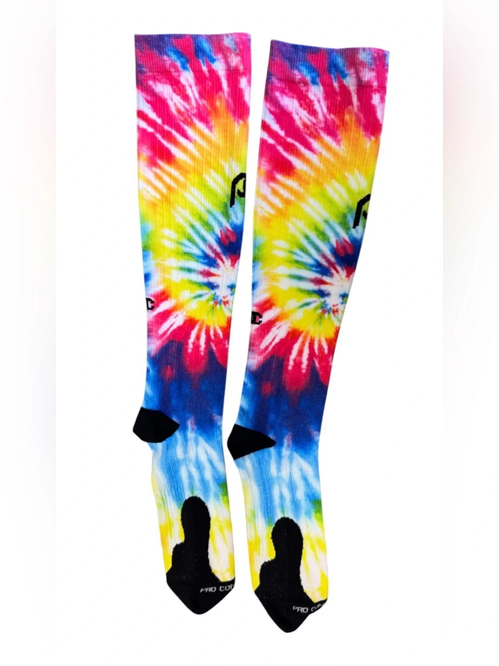 Pro Compression Marathon, Rainbow Tie Dye Socks Unisex